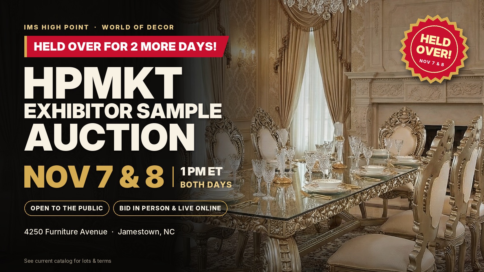 World of Decor IMS High Point auction, held over November 7–8, 2026